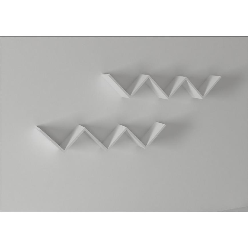 SET 2x Mensola da parete ZIG ZAG 25x129 cm bianca