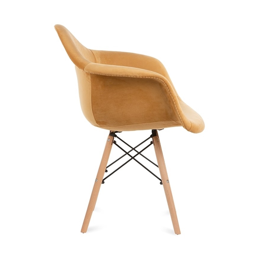 SET 2x Sedia da pranzo NEREA 80x60,5 cm giallo/faggio