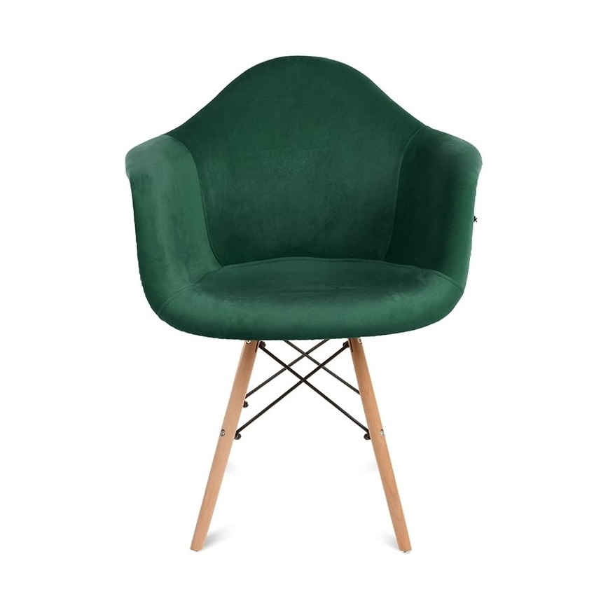 SET 2x Sedia da pranzo NEREA 80x60,5 cm verde/faggio