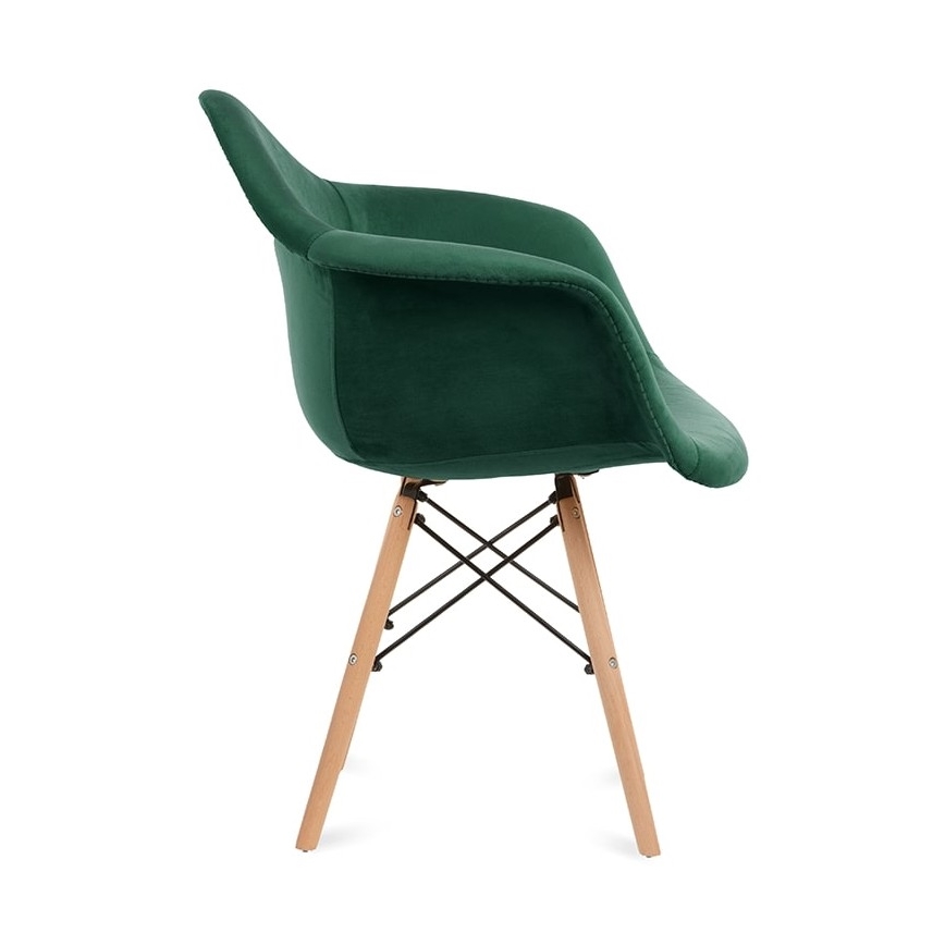 SET 2x Sedia da pranzo NEREA 80x60,5 cm verde/faggio