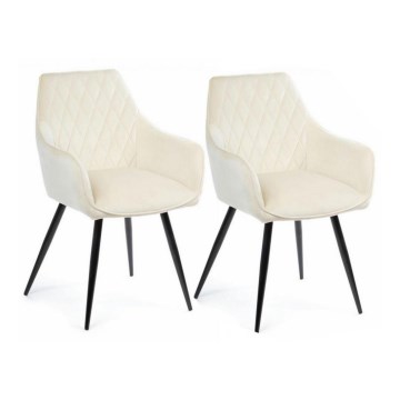 SET 2x Sedia da pranzo SAMETTI crema