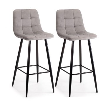 SET 2x Sgabelli HOKER 105x44 cm grigio