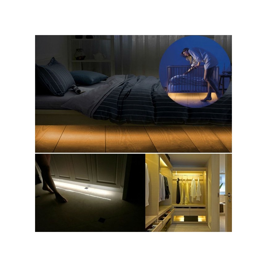 SET 2x Striscia LED con sensore WAVE SENZOR 1,2m LED/4W/230V 3000K