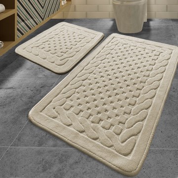 SET 2x Tappetino da bagno BAMBI 60x100 cm beige