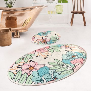 SET 2x Tappetino da bagno SPRING 60/100 cm multicolore