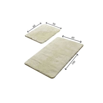 SET 2x Tappetino da bagno 60x100 cm bianco