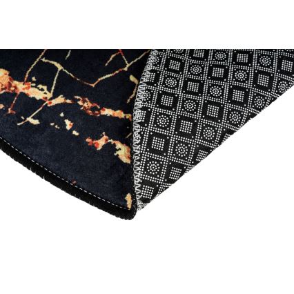 SET 2x Tappeto da bagno GOLDES 60x100 cm nero/oro