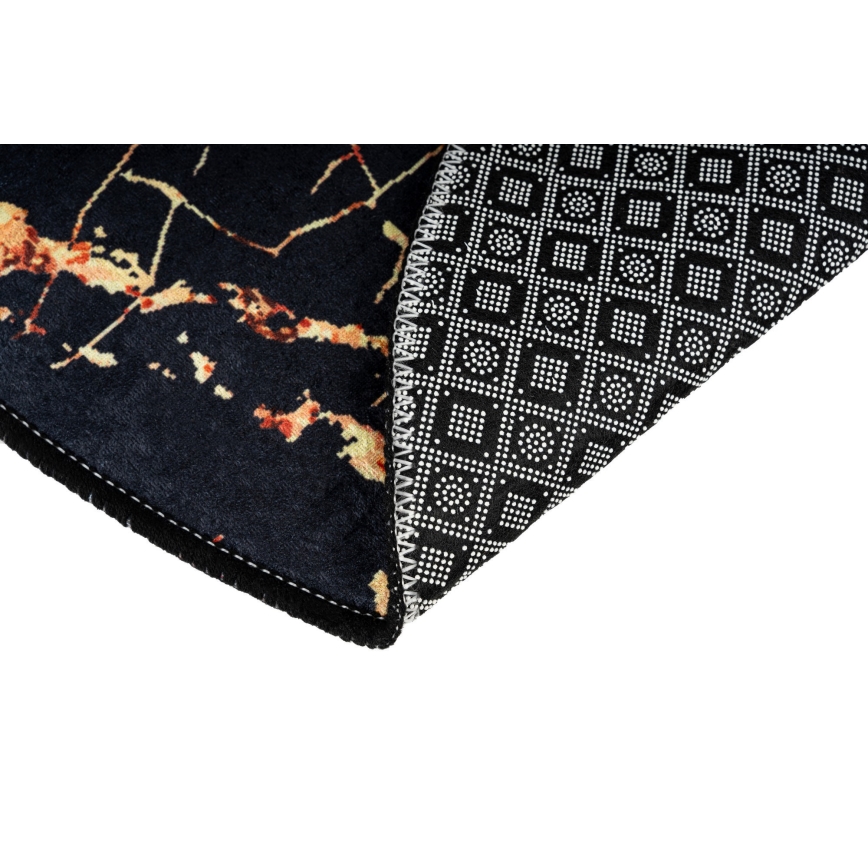 SET 2x Tappeto da bagno GOLDES 60x100 cm nero/oro