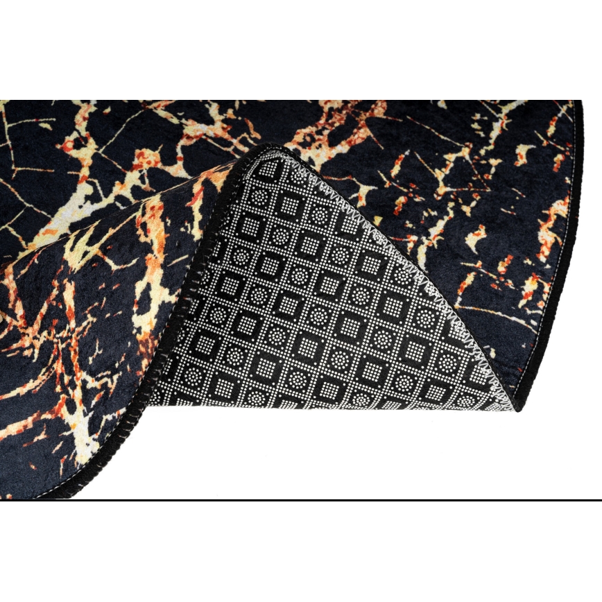 SET 2x Tappeto da bagno GOLDES 60x100 cm nero/oro