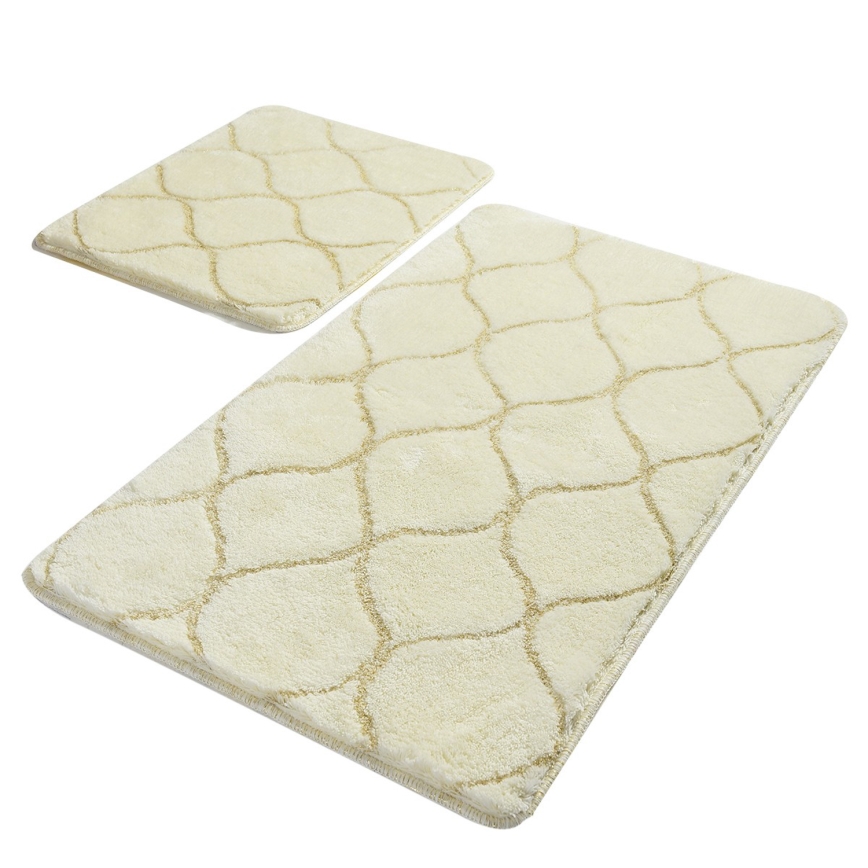 SET 2x Tappetino da bagno INFINITY 60/100 cm beige