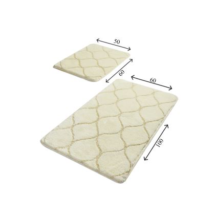 SET 2x Tappetino da bagno INFINITY 60/100 cm beige
