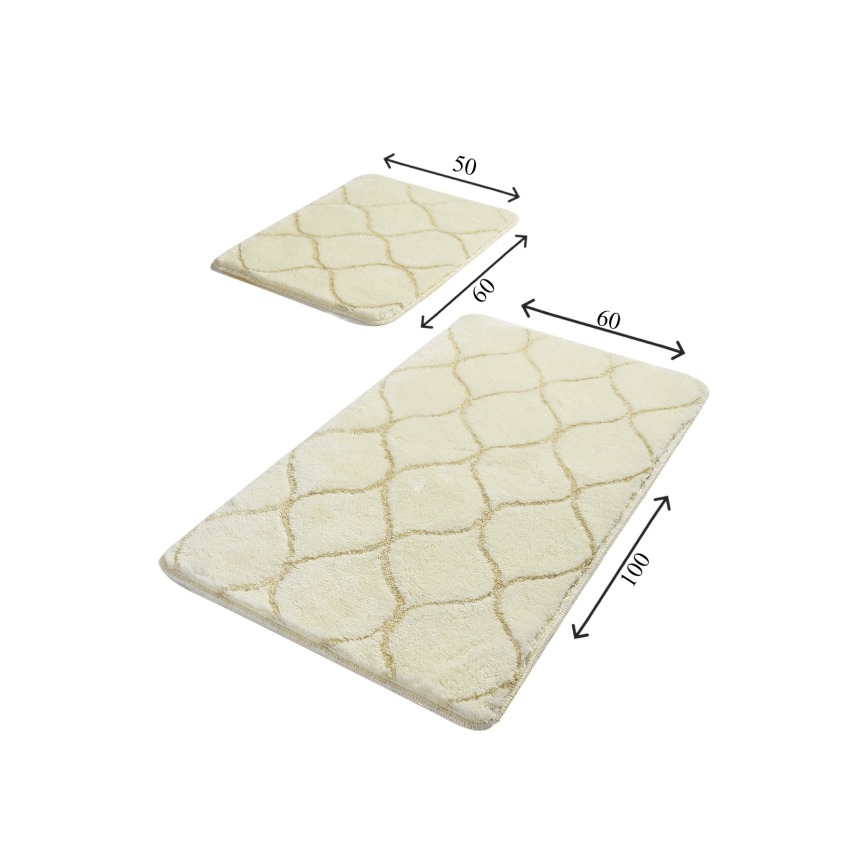 SET 2x Tappetino da bagno INFINITY 60/100 cm beige