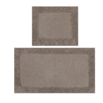 SET 2x Tappeto da bagno PIANTE 60x100 cm marrone