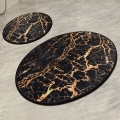 SET 2x Tappeto da bagno GOLDES 60x100 cm nero/oro