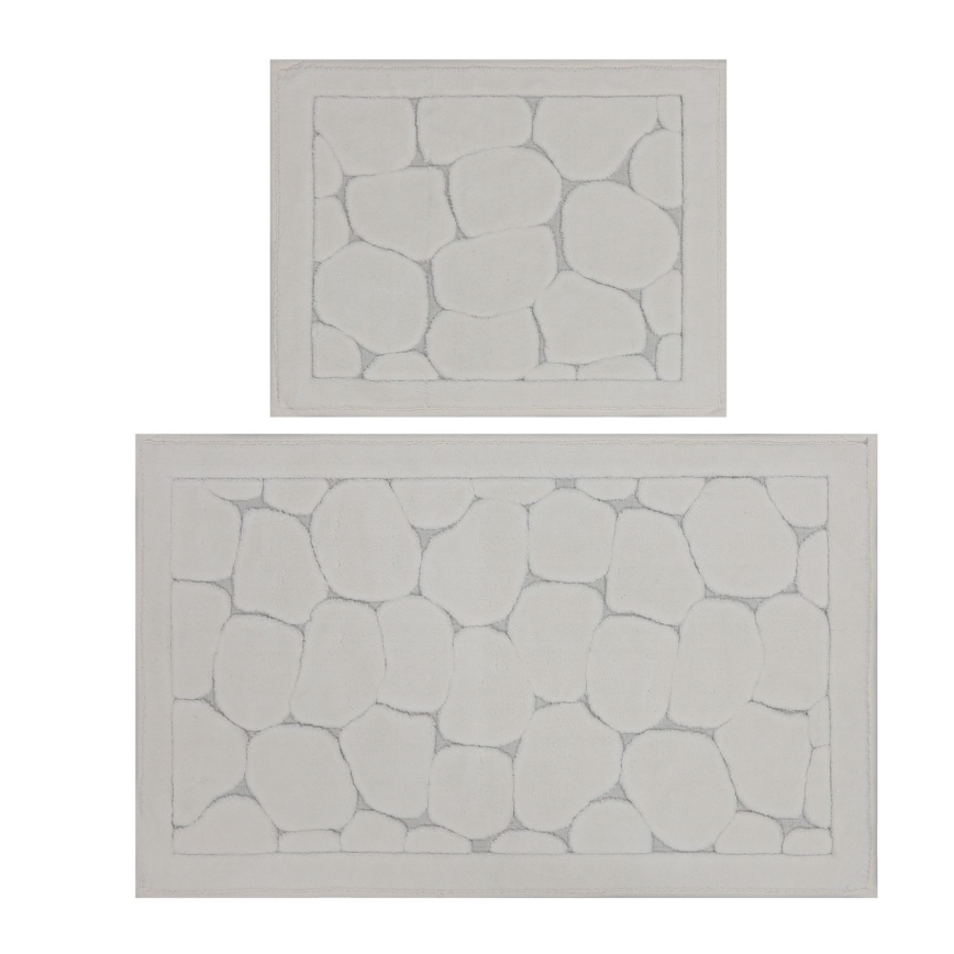 SET 2x Tappeto da bagno LINO 60/100 cm beige
