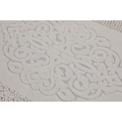 SET 2x Tappeto da bagno PIANTE 60/100 cm bianco