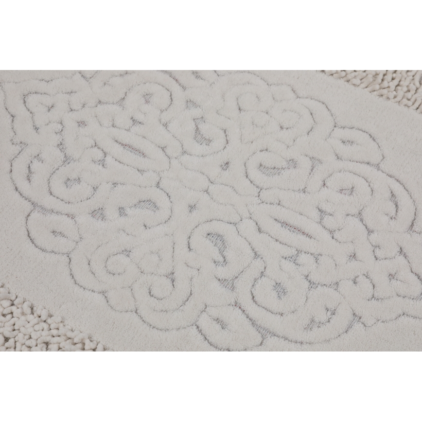 SET 2x Tappeto da bagno PIANTE 60/100 cm bianco