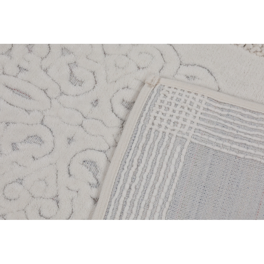 SET 2x Tappeto da bagno PIANTE 60/100 cm bianco