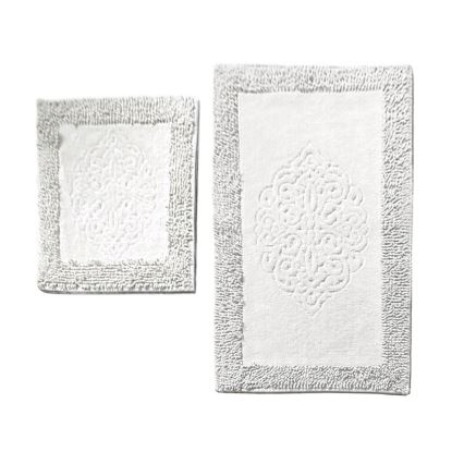 SET 2x Tappeto da bagno PIANTE 60/100 cm bianco
