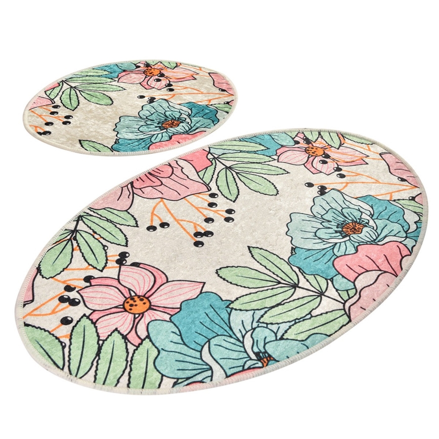 SET 2x Tappeto da bagno SPRING 60/100 cm colorato