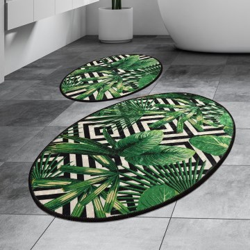 SET 2x Tappeto da bagno TROPIC 60x100 cm verde