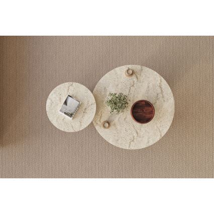 Set 2x tavolini da salotto PURO Ø 40/70 cm noce/beige
