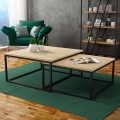 SET 2x Tavolino DUAL oro quercia/nero