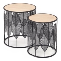 SET 2x Tavolino FOLLA diametro 33/40 cm nero