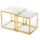 SET 2x Tavolino LIGHT 42x45 cm oro/marmo bianco