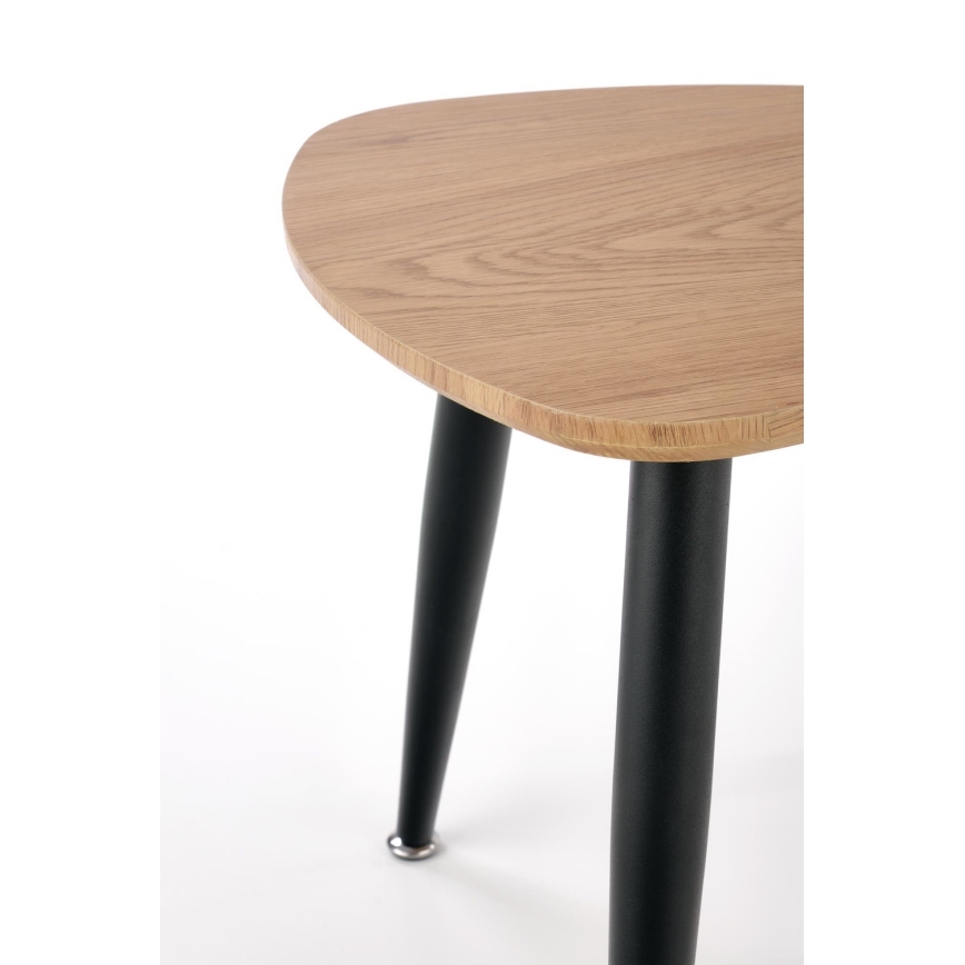 SET 2x Tavolino NICEA diametro 40/60 cm oro quercia/nero
