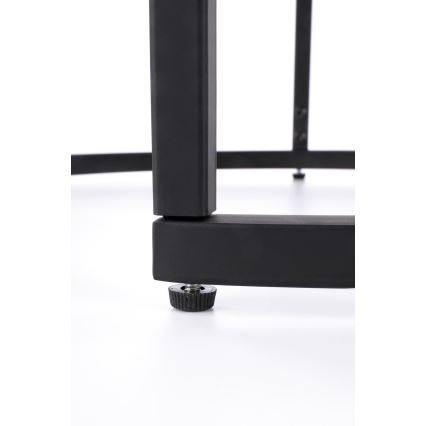 SET 2x Tavolino da caffè OREO diam. 43/53 cm nero/noce