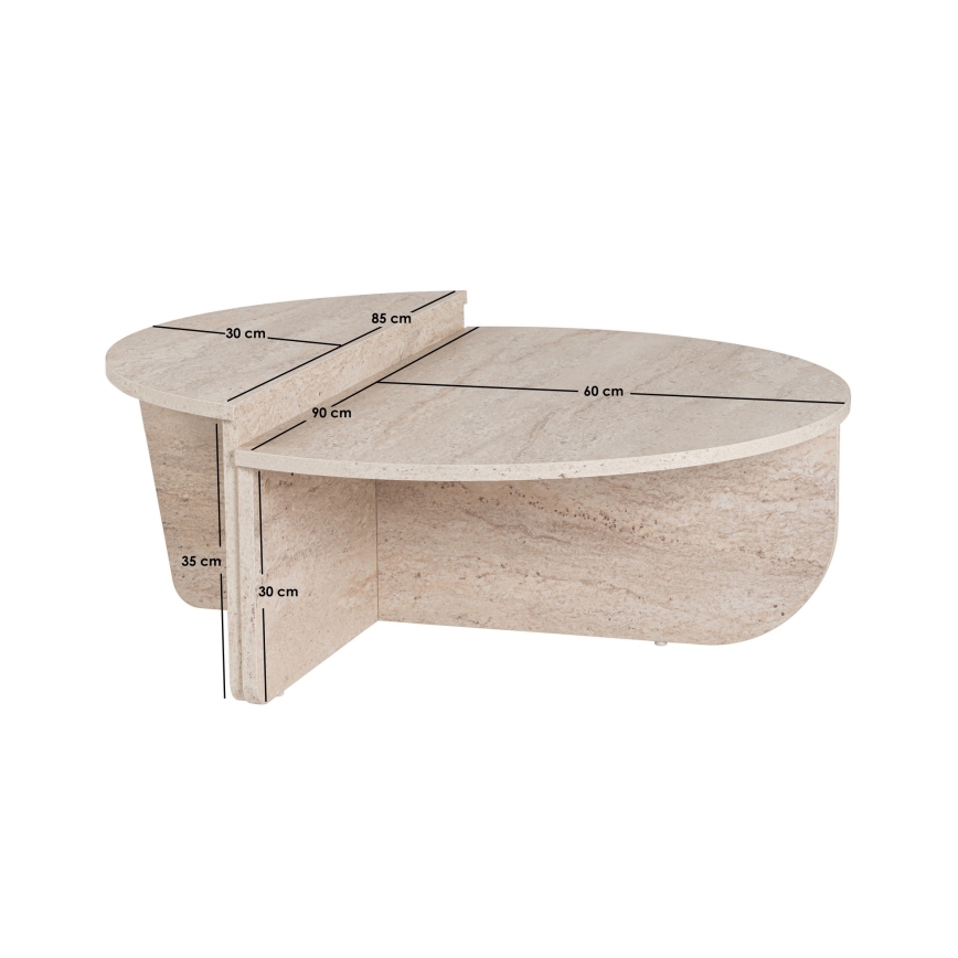 SET 2x Tavolino ORION beige