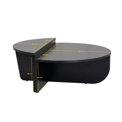 SET 2x Tavolino ORION nero
