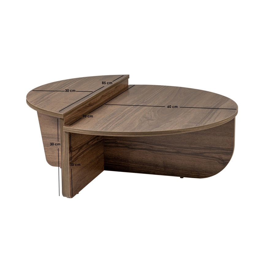 SET 2x Tavolino ORION noce