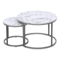 SET 2x Tavolino PAOLA diametro 38/60 cm grigio/marmor decor