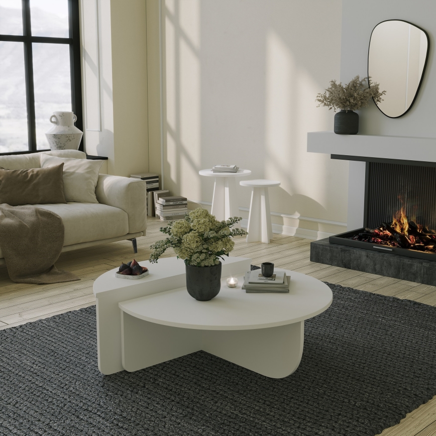 SET 2x Tavolino PODIUM bianco
