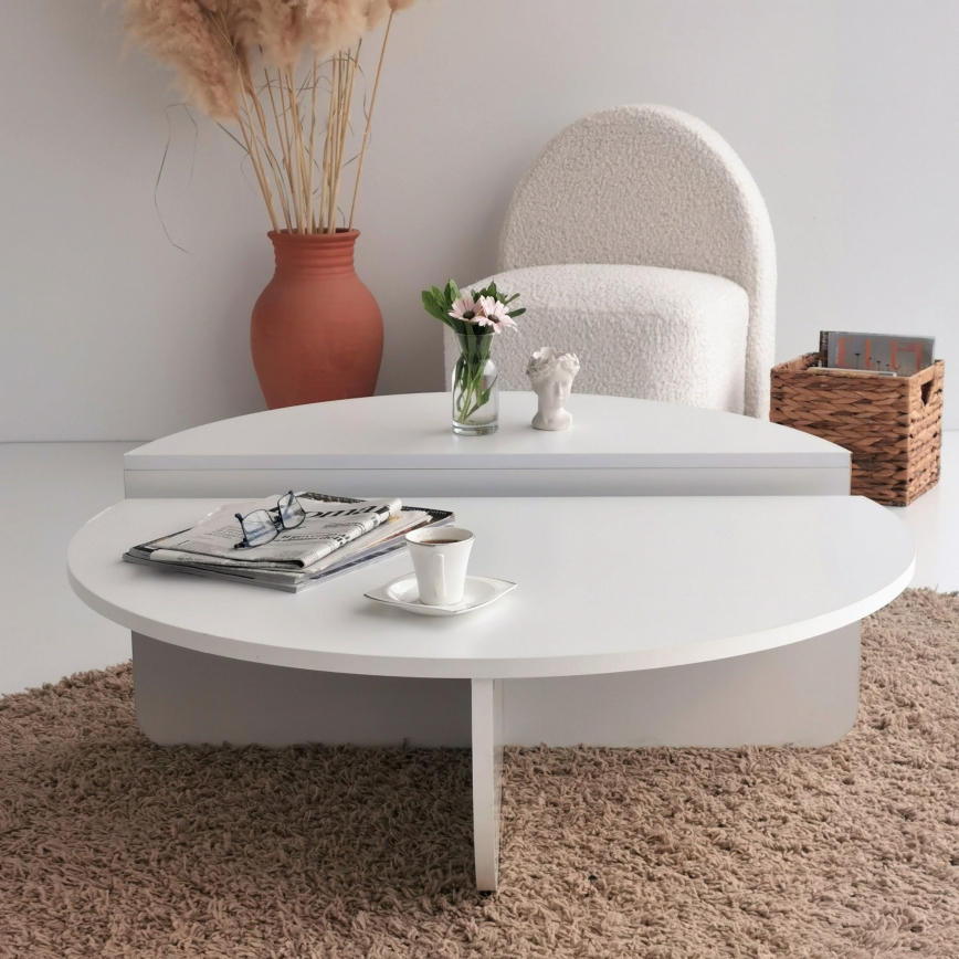 SET 2x Tavolino PODIUM bianco
