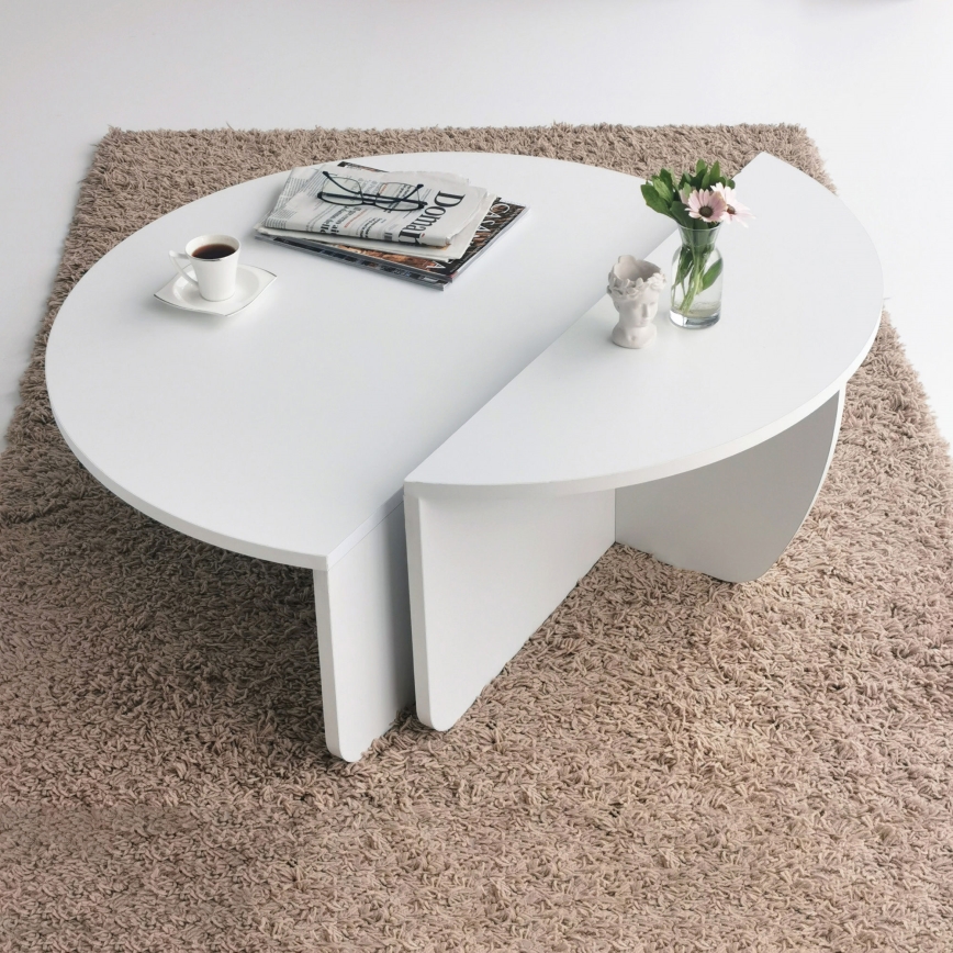 SET 2x Tavolino PODIUM bianco