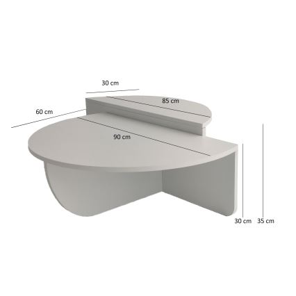 SET 2x Tavolino PODIUM bianco