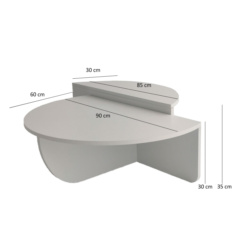 SET 2x Tavolino PODIUM bianco