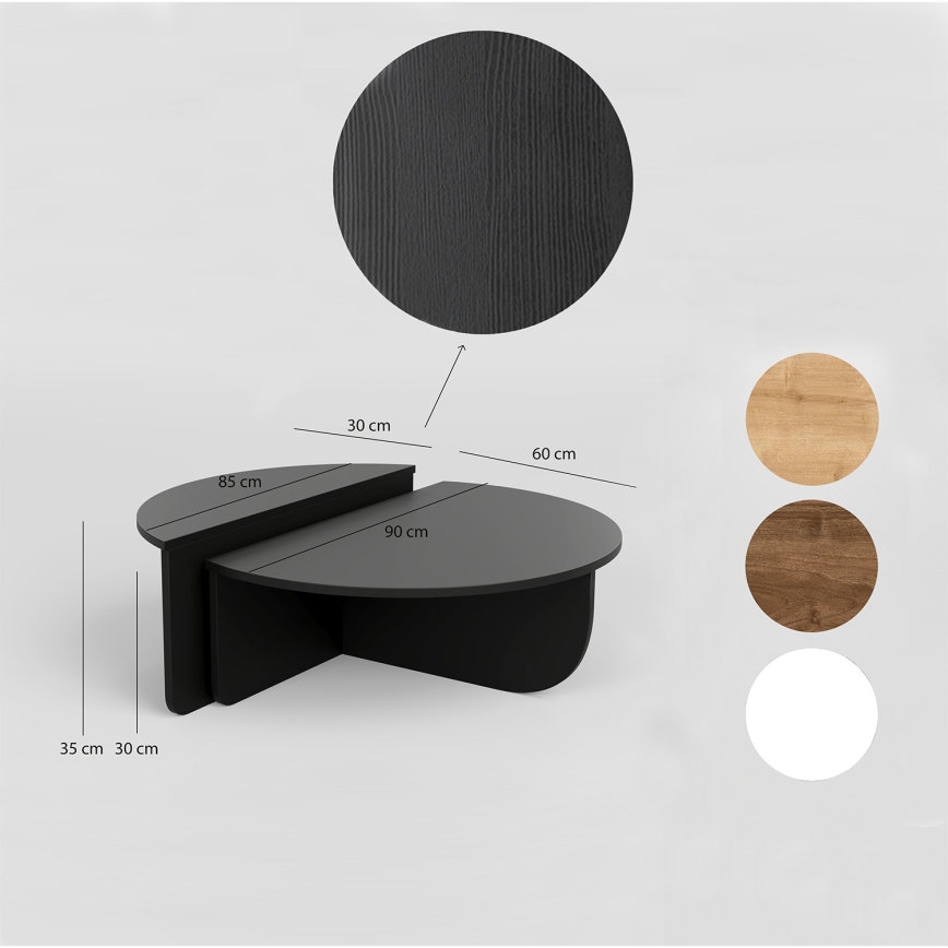 SET 2x Tavolino PODIUM nero