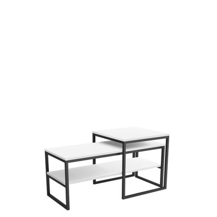 SET 2x Tavolino TONY nero/bianco