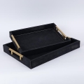 SET 2x Vassoio decorativo 40x30/34x24 cm nero