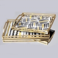 SET 2x Vassoio decorativo 40x30/35x25 cm oro