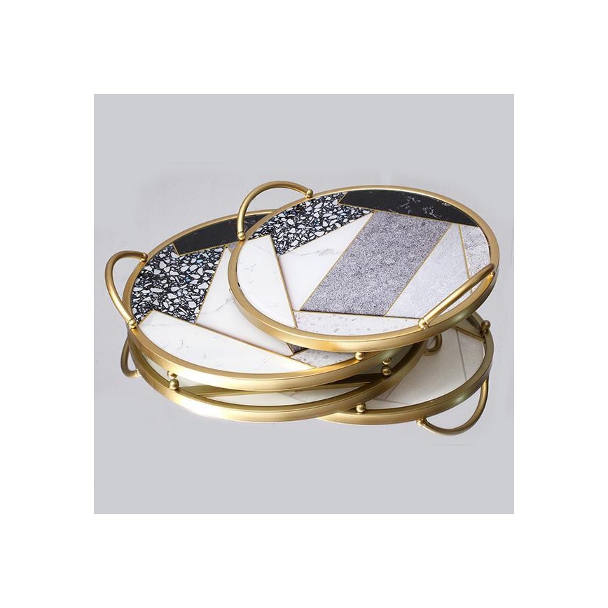 SET 2x Vassoio decorativo diametro 35/30 cm oro