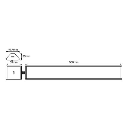 Ledvance - SET 2xLED Lampada sottopensile dimmerabile con sensore CORNER 2xLED/6W/230V 3000K