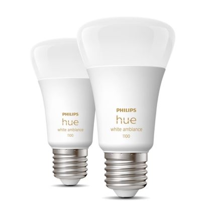 SET 2xLED Lampadina Dimmerabile Philips Hue WHITE AMBIANCE E27/8W/230V 2200-6500K