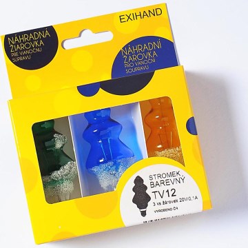 SET 3 pz Lampadina di ricambio TREE E10/20V/0,1A multicolore Fatto in Europa