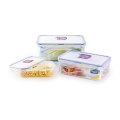 SET 3x Contenitore per alimenti LOCK blu/trasparente