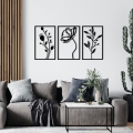 SET 3x Decorazione da muro 78x39 cm fiori metallo